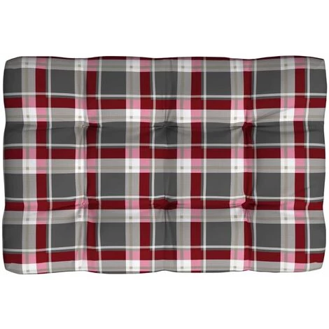 HAPPYSHOPPING Coussin De Palette Modele A Carreaux Rouges 120x80x12 Cm Tissu 2 HAPPYSHOPPING Coussin De Palette Modele A Carreaux Rouges 120x80x12 Cm Tissu – Image 2