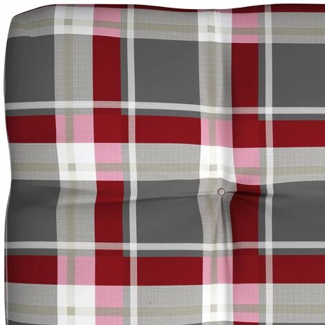 HAPPYSHOPPING Coussin De Palette Modele A Carreaux Rouges 120x80x12 Cm Tissu 3 HAPPYSHOPPING Coussin De Palette Modele A Carreaux Rouges 120x80x12 Cm Tissu – Image 3