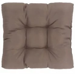 HAPPYSHOPPING Coussin De Siege De Jardin Taupe 50x50x10 Cm Tissu