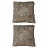 MEUBLETMOI Lot 2 Coussins Fausse Fourrure - VICTOR - Marron