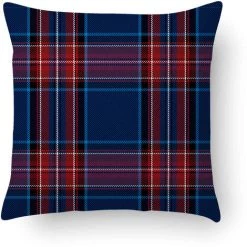 Doge Milano Coussin Avec Impression Numérique, 100% Made In Italy, Coussin De Canapé Décoratif, Amovible Et Lavable, Modèle Tartan - Lilas, Cm 40x40x5