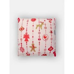 Doge Milano Coussin Avec Impression Numérique, 100% Made In Italy, Coussin De Canapé Décoratif, Amovible Et Lavable, Modèle De Noël - Lela, Cm 40x40x5