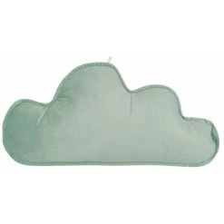 RIDEAUDISCOUNT Coussin 56 X 56 Cm Non Déhoussable Velours Silhouette Nuage Bleu Vert - Vert