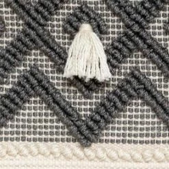 ATMOSPHERA, CRŽATEUR D'INTŽRIEUR Coussin De Sol à Pompons "Row" 48x48cm Gris -France Coussin et housse de coussin Soldes Boutique 42291210 4