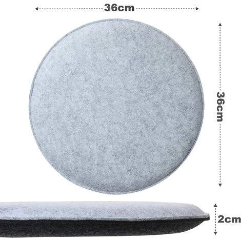 VERSAILLESFR Coussin D'assise Confortable En Feutre Rond Ø 36cm - Versailles Lot De 4 GriCs I Noir 3 VERSAILLESFR Coussin D'assise Confortable En Feutre Rond Ø 36cm - Versailles Lot De 4 GriCs I Noir – Image 3