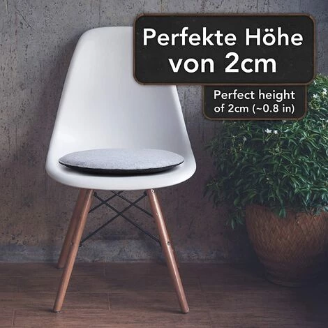 VERSAILLESFR Coussin D'assise Confortable En Feutre Rond Ø 36cm - Versailles Lot De 4 GriCs I Noir 4 VERSAILLESFR Coussin D'assise Confortable En Feutre Rond Ø 36cm - Versailles Lot De 4 GriCs I Noir – Image 4