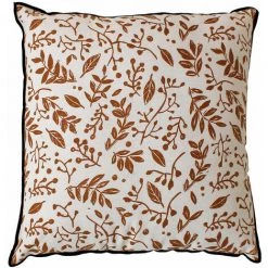 ENJOY HOME Coussin 40 X 40 Cm GARDEN 100% Coton Coloris ECRU Imprimé CAMEL Bourdon Noir -France Coussin et housse de coussin Soldes Boutique 42416095 4