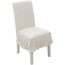 Housses De Chaise 2 Pièces, Housses De Chaise De Protection Classiques élastiques, Housses De Chaise Extensibles, Housses De Chaise, Pour La Maison, La Salle à Manger, Le Bouquet De Mariage, L'hôtel (blanche) GrooFoo