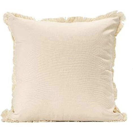 BEARSU Housse De Coussin à Franges Tressées Avec Franges Et Franges Pour Canapé Ou Canapé Motif Bohème 45x45cm 2 BEARSU Housse De Coussin à Franges Tressées Avec Franges Et Franges Pour Canapé Ou Canapé Motif Bohème 45x45cm – Image 2