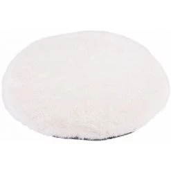 TOILINUX Lot De 6 Galettes De Chaises Rondes En Fausse Fourrure - Diamètre 34 Cm - Ecru - Diamètre 34, Epaisseur 2 Cm - Beige