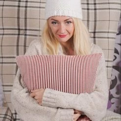 BARES Taie D'oreiller Décorative Rouge Et Blanche De 18x18 Pouces Avec Taie D'oreiller à Rayures à Rayures Pour Canapé-lit 7 BARES Taie D'oreiller Décorative Rouge Et Blanche De 18x18 Pouces Avec Taie D'oreiller à Rayures à Rayures Pour Canapé-lit -France Coussin et housse de coussin Soldes Boutique 42946142 3