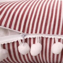 BARES Taie D'oreiller Décorative Rouge Et Blanche De 18x18 Pouces Avec Taie D'oreiller à Rayures à Rayures Pour Canapé-lit 9 BARES Taie D'oreiller Décorative Rouge Et Blanche De 18x18 Pouces Avec Taie D'oreiller à Rayures à Rayures Pour Canapé-lit -France Coussin et housse de coussin Soldes Boutique 42946142 5