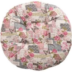 DéCORATIONS D'INTéRIEUR Coussin De Chaise, Rond, Coussin Assise, Motif Fleur, Imprimé Animal, Coussin Assise Pour Extérieur, Jardin, Balcon, 40 Cm, Coton Et Lin, Rose