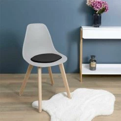 Paris Prix - Galette De Chaise "velours" 34cm Noir -France Coussin et housse de coussin Soldes Boutique 43448245 3