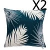 Lot De 2 Coussins En Polyester Bleu Canard - L. 40 X L. 40 Cm -PEGANE-