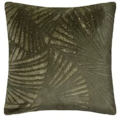 Lot De 2 Coussins Coloris Vert Kaki / Doré En Polyester - Longueur 40 X Profondeur 8 X Hauteur 40 Cm -PEGANE-