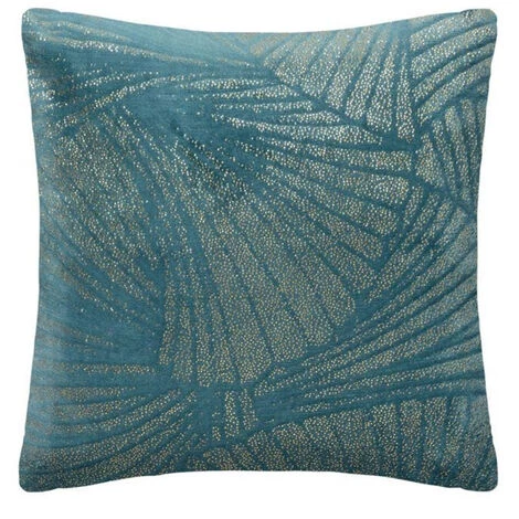 Lot De 2 Coussins Coloris Bleu Canard / Doré En Polyester - Longueur 40 X Profondeur 8 X Hauteur 40 Cm -PEGANE- 1 Lot De 2 Coussins Coloris Bleu Canard / Doré En Polyester - Longueur 40 X Profondeur 8 X Hauteur 40 Cm -PEGANE-