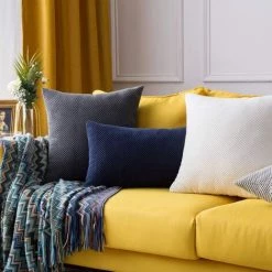 HANBING Lot De 2 Housses De Coussin Granulés Ananas Doux Solide Décoratif Carré Taies D'oreiller Coussins Pour Canapé Chambre Voiture 16 "x16", 40 X 40 Cm Gris Foncé -France Coussin et housse de coussin Soldes Boutique 43594263 5