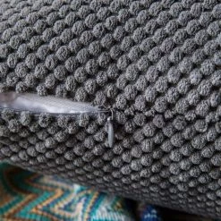 HANBING Lot De 2 Housses De Coussin Granulés Ananas Doux Solide Décoratif Carré Taies D'oreiller Coussins Pour Canapé Chambre Voiture 12 "x20", 30 X 50 Cm Gris Foncé -France Coussin et housse de coussin Soldes Boutique 43594321 3