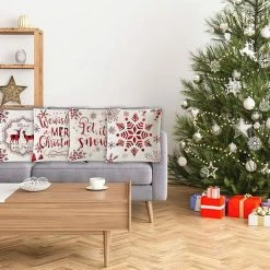PERLE RARE Coussin De Noël, 4pcs Taie D'oreiller En Lin, Taie D'oreiller, Taie Oreiller Noël, Modèle D'élan Et De Flocon De Neige, Christmas Pillow Covers, Pour Décoration De Noël 7 PERLE RARE Coussin De Noël, 4pcs Taie D'oreiller En Lin, Taie D'oreiller, Taie Oreiller Noël, Modèle D'élan Et De Flocon De Neige, Christmas Pillow Covers, Pour Décoration De Noël -France Coussin et housse de coussin Soldes Boutique 43632687 4