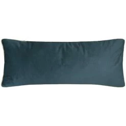 Atmosphera - Coussin Velours Bleu Canard Motif Et Contour Or 35 X 75 Cm - Bleu Canard/doré -France Coussin et housse de coussin Soldes Boutique 43971751 4