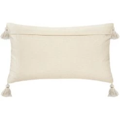 Atmosphera - Coussin Déhoussable En Coton Avec Perles Et Pompons 38 X 58 Cm - Ivoire -France Coussin et housse de coussin Soldes Boutique 43972158 3