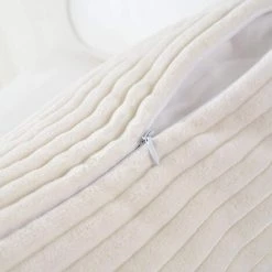 BRIDAY Lot De 2, Housse De Coussin Carré Décoratif En Velours Côtelé, Housses De Coussin, Taie D'oreiller, Décorations Pour La Maison, Canapé-lit, Chaise 18x18 Pouces/45x45 Cm (crème Rayé) -France Coussin et housse de coussin Soldes Boutique 43987556 3