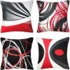 BRIDAY Lot De 4 Housses De Coussin 45 X 45 Cm Taie D'oreiller Décorative Abstraite Moderne Motif Rayé Housses De Coussin Canapé-lit Chaise Décor à La Maison Taie D'oreiller Carrée En Lin