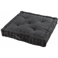 Paris Prix - Coussin De Sol Déco "panama" 60x60cm Noir