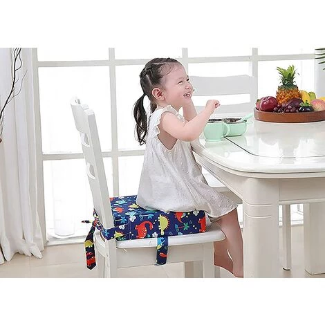 ALMI Coussin Rehausseur Chaise Enfant Chaise Haute Cuisine Coussin Chaise Haute Bebe Portable De Siège D'appoint Pour Tout-petit Avec Sangles Pour Chaise De Salle à Manger Bleu Dinosaure 3 ALMI Coussin Rehausseur Chaise Enfant Chaise Haute Cuisine Coussin Chaise Haute Bebe Portable De Siège D'appoint Pour Tout-petit Avec Sangles Pour Chaise De Salle à Manger Bleu Dinosaure – Image 3
