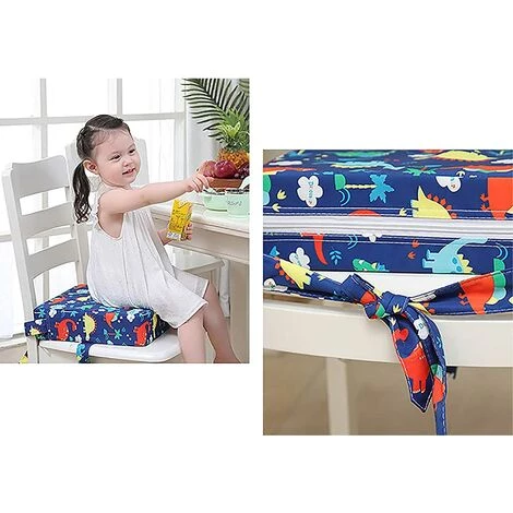 ALMI Coussin Rehausseur Chaise Enfant Chaise Haute Cuisine Coussin Chaise Haute Bebe Portable De Siège D'appoint Pour Tout-petit Avec Sangles Pour Chaise De Salle à Manger Bleu Dinosaure 4 ALMI Coussin Rehausseur Chaise Enfant Chaise Haute Cuisine Coussin Chaise Haute Bebe Portable De Siège D'appoint Pour Tout-petit Avec Sangles Pour Chaise De Salle à Manger Bleu Dinosaure – Image 4