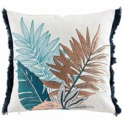 Paris Prix - Coussin Déco à Motifs "alianor" 40x40cm Blanc