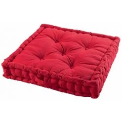 Paris Prix - Coussin De Sol Déco "panama" 60x60cm Rouge
