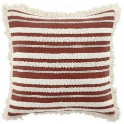 Paris Prix - Coussin Déco à Franges "atlas" 40x40cm Terracotta