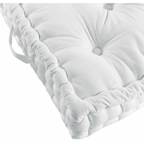 Paris Prix - Coussin De Sol Déco "panama" 45x45cm Blanc 2 Paris Prix - Coussin De Sol Déco "panama" 45x45cm Blanc – Image 2