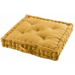 Paris Prix - Coussin De Sol Déco "panama" 60x60cm Miel