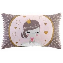 Paris Prix - Coussin Enfant "petite Princesse" 30x50cm Rose