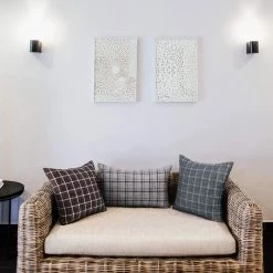 BARES Housses D'oreiller De Ferme 18x18 Pouces Ensemble De 2 Taies D'oreiller Décoratives à Carreaux Pour Canapé-lit De Salon (Kaki Naturel) -France Coussin et housse de coussin Soldes Boutique 44486903 3