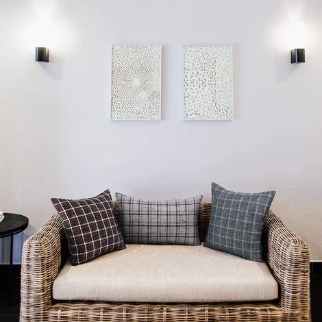 BARES Housses D'oreiller De Ferme 18x18 Pouces Ensemble De 2 Taies D'oreiller Décoratives à Carreaux Pour Canapé Canapé Salon 2 BARES Housses D'oreiller De Ferme 18x18 Pouces Ensemble De 2 Taies D'oreiller Décoratives à Carreaux Pour Canapé Canapé Salon – Image 2