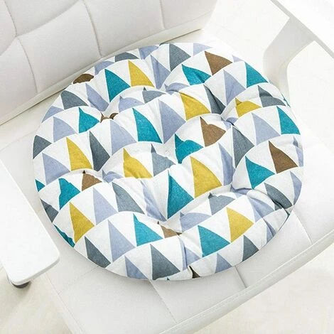 TANABATA Coussin De Chaise Imprimé Doux Classe Bureau Galette De Chaise 40x40cm Rond-Triangle Multicolore 4 TANABATA Coussin De Chaise Imprimé Doux Classe Bureau Galette De Chaise 40x40cm Rond-Triangle Multicolore – Image 4