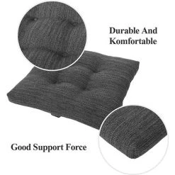 TANABATA Coussin De Siège Carré, Tabouret De Bar Super Doux Coussin De Siège Carré Avec Attaches - Un Seul Coussin, Gris-Noir (12 '' (30 Cm)),A -France Coussin et housse de coussin Soldes Boutique 44748130 3
