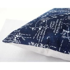 DéCOSHOP26 Coussin Bleu Brillant Motif écriture 45x45 Cm Déhoussable - Bleu -France Coussin et housse de coussin Soldes Boutique 4482922 3