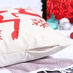 SUN FLOWERIT 4Pcs Coussin De NoëL En Coton Et Lin Pour DéCoration De NoëL Taie D'Oreiller Pour CanapéS Housse De Coussin Pour Canapé Housse Coussin NoëL Coussin Taie D'Oreiller De NoëL Ensemble 45 X 45 Cm -France Coussin et housse de coussin Soldes Boutique 44833742 4