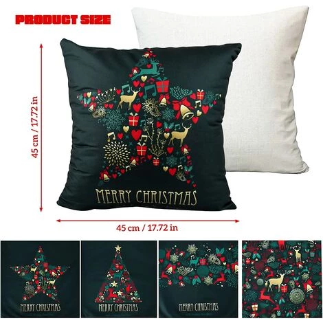 SUN FLOWER Taie Oreiller Noël, 4pcs Taie D'oreiller Noël, 45x45cm Housse De Coussin Decoration Fermeture Éclair Cachée, Taie D'oreiller Noël Pour Canapé Lit Voiture, Sans Oreiller(2) 5 SUN FLOWER Taie Oreiller Noël, 4pcs Taie D'oreiller Noël, 45x45cm Housse De Coussin Decoration Fermeture Éclair Cachée, Taie D'oreiller Noël Pour Canapé Lit Voiture, Sans Oreiller(2) – Image 5
