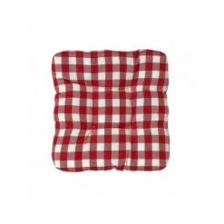 WADIGA Coussin De Chaise Cuisine Vichy Rouge Et Blanc - 45x45cm - Rouge