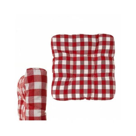 WADIGA Coussin De Chaise Cuisine Vichy Rouge Et Blanc - 45x45cm - Rouge 3 WADIGA Coussin De Chaise Cuisine Vichy Rouge Et Blanc - 45x45cm - Rouge – Image 3