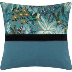 HOMEMAISON Coussin Keyra Pétrole 40 X 40 Cm - Pétrole -France Coussin et housse de coussin Soldes Boutique 44931315 3