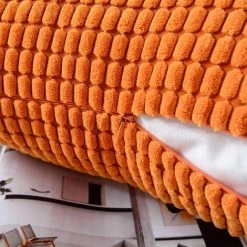 BEARSU Lot De 2, Coussin Décoratif Carré En Velours Côtelé Doux Housses De Coussin Taie D'oreiller, Décorations D'intérieur Pour Canapé Canapé-lit Chaise 18x18 Pouces/45x45 Cm (Granules Orange) 7 BEARSU Lot De 2, Coussin Décoratif Carré En Velours Côtelé Doux Housses De Coussin Taie D'oreiller, Décorations D'intérieur Pour Canapé Canapé-lit Chaise 18x18 Pouces/45x45 Cm (Granules Orange) -France Coussin et housse de coussin Soldes Boutique 45119993 3