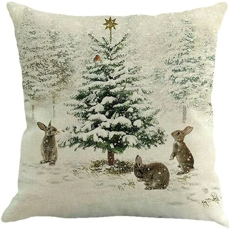 SUN FLOWER 4 Cerfs De Noël Imprimé Animal Housse De Coussin D'hiver Décoration De La Maison Housse De Coussin 18 X 18 2 SUN FLOWER 4 Cerfs De Noël Imprimé Animal Housse De Coussin D'hiver Décoration De La Maison Housse De Coussin 18 X 18 – Image 2