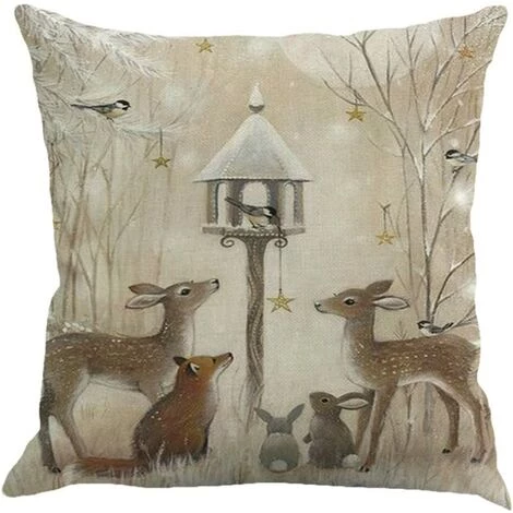 SUN FLOWER 4 Cerfs De Noël Imprimé Animal Housse De Coussin D'hiver Décoration De La Maison Housse De Coussin 18 X 18 3 SUN FLOWER 4 Cerfs De Noël Imprimé Animal Housse De Coussin D'hiver Décoration De La Maison Housse De Coussin 18 X 18 – Image 3